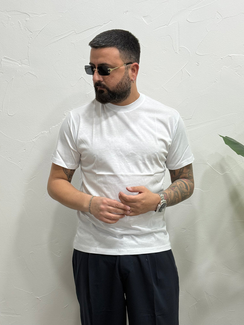 T shirt in filo di Scozia