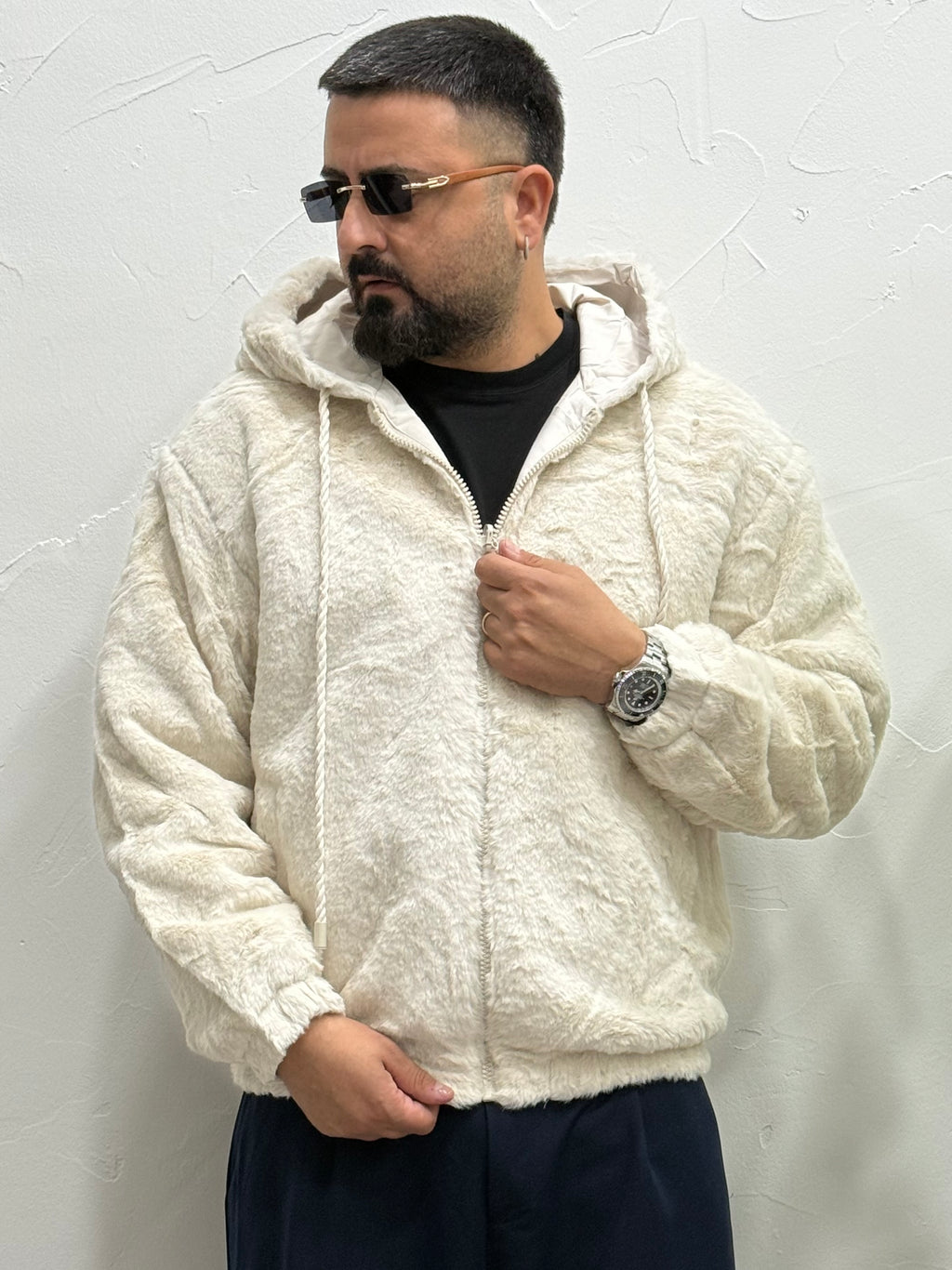 Bomber con pelliccia reversibile