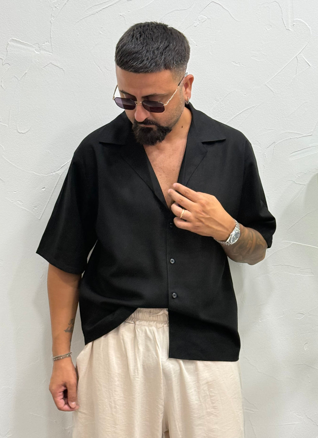 Camicia mezza manica di lino