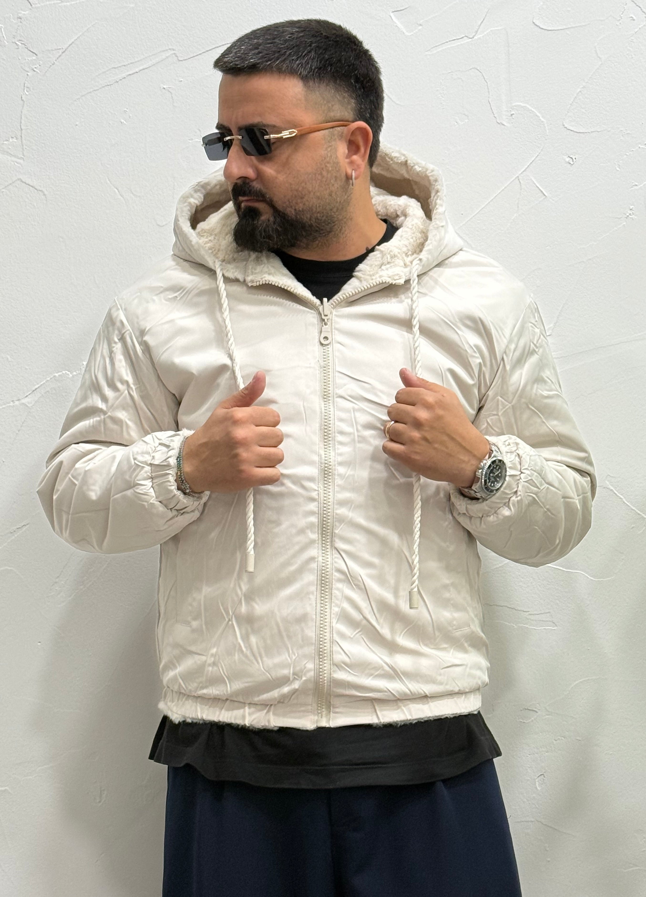 Bomber con pelliccia reversibile