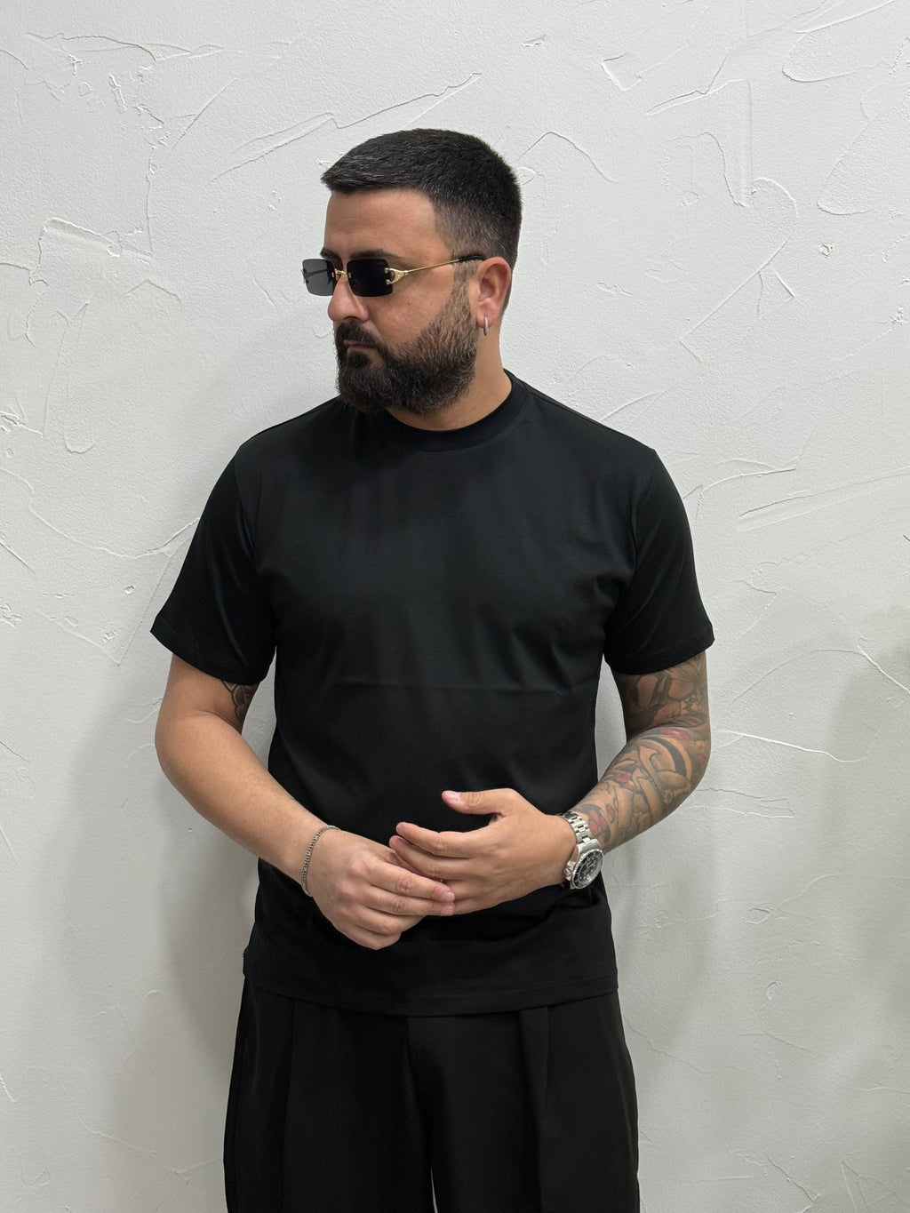 T shirt in filo di Scozia