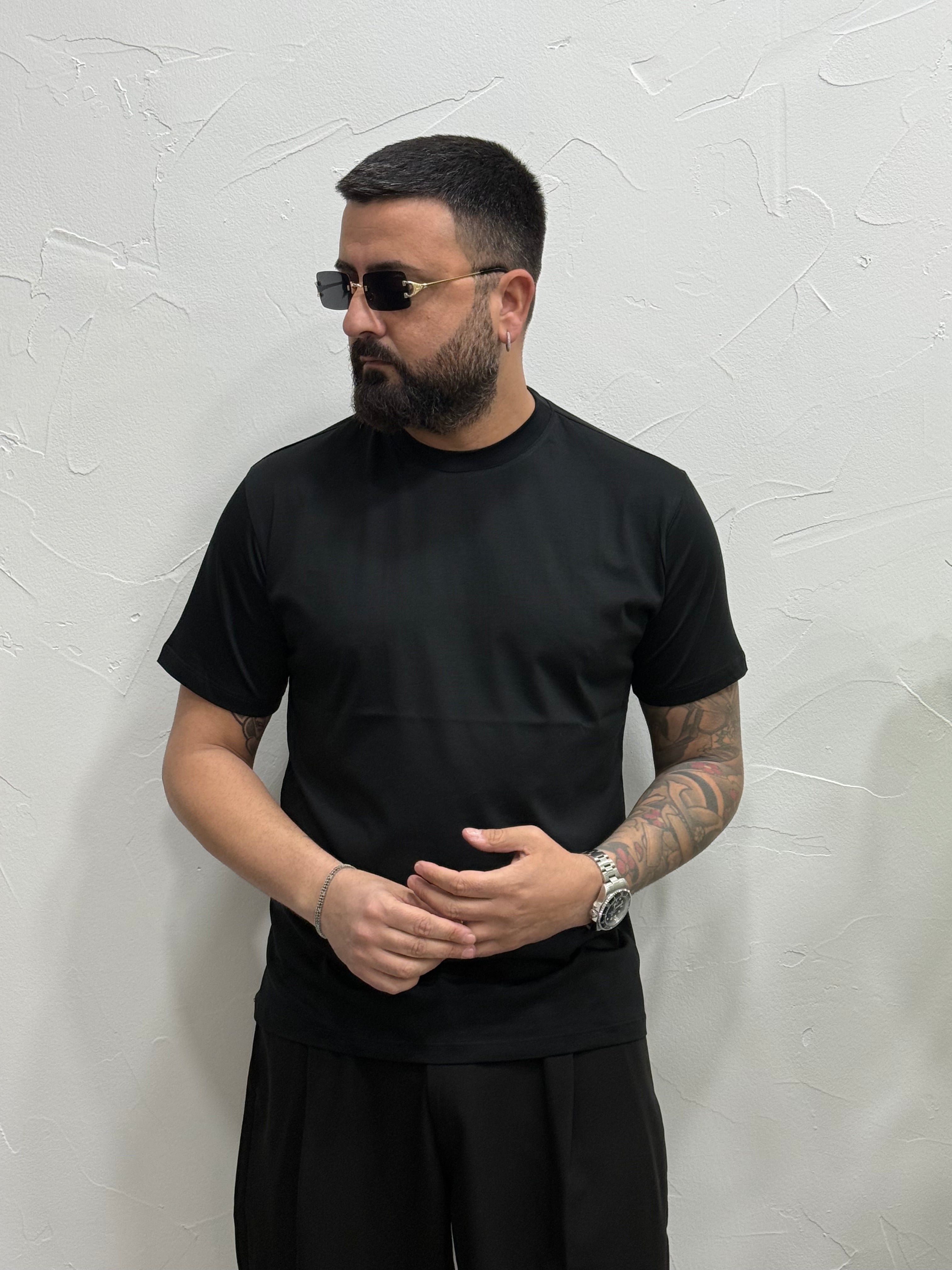 T shirt in filo di Scozia